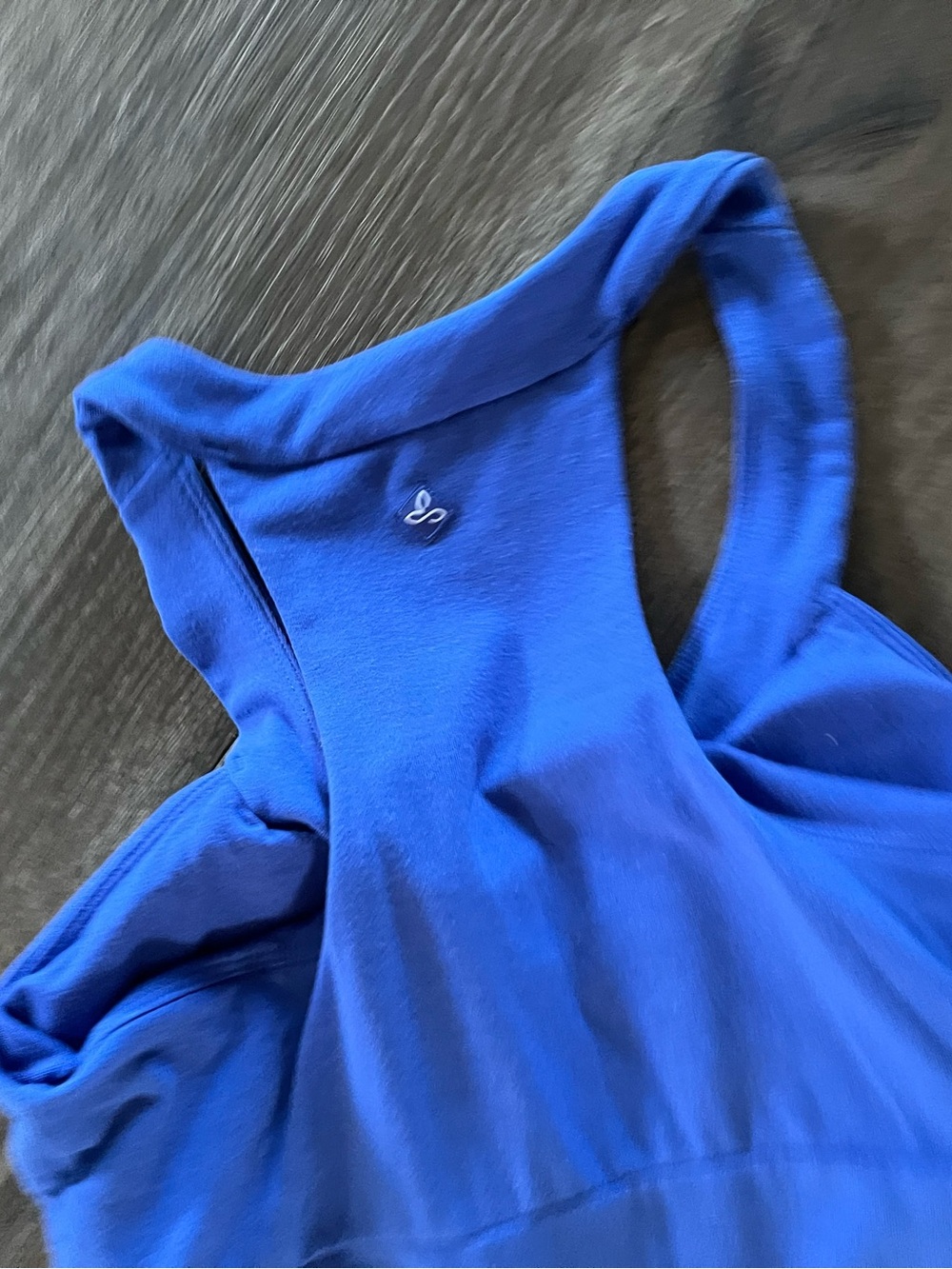 Prana Dress Blue Gathered Racerback dress size small - Picture 3 of 6